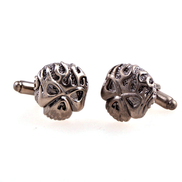 Interesting Skull Plain Colour Metal Cufflinks